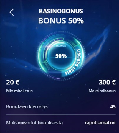 Jet Casino bonus
