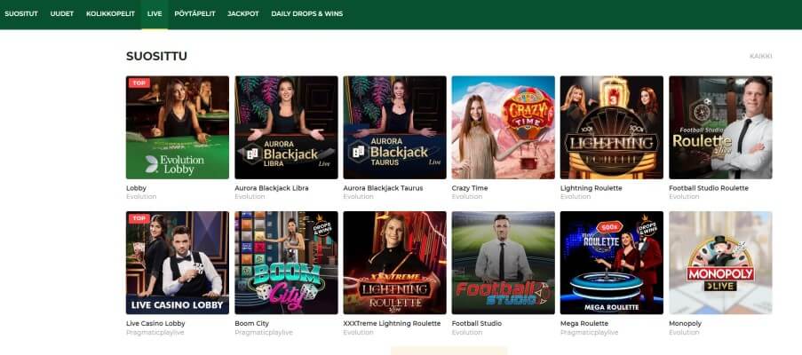 Mason Slots Live Casino