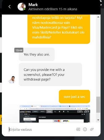 Mobile Wins Casino asiakaspalvelusta