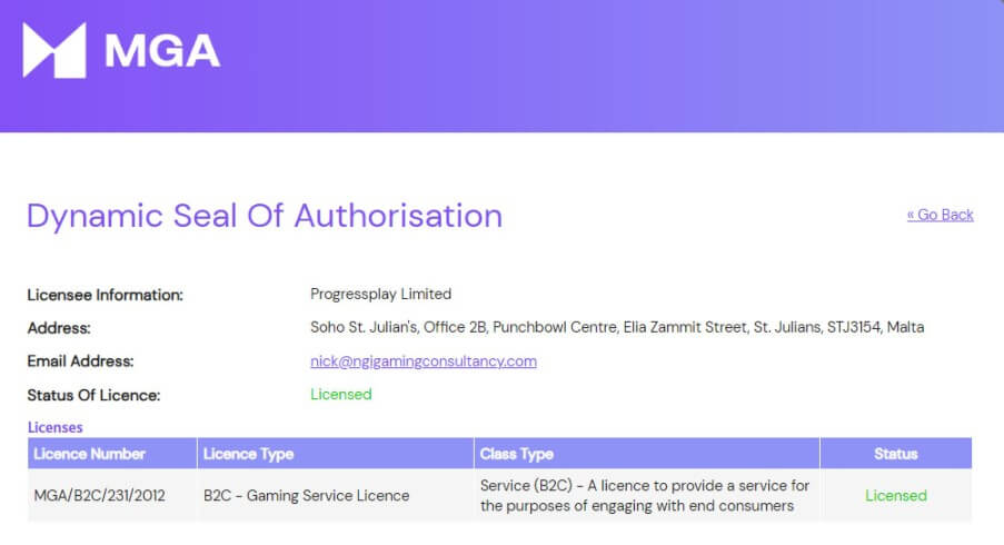 Mobile Wins Casino lisenssi