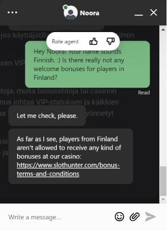 Slot Hunter Casino asiakaspalvelusta