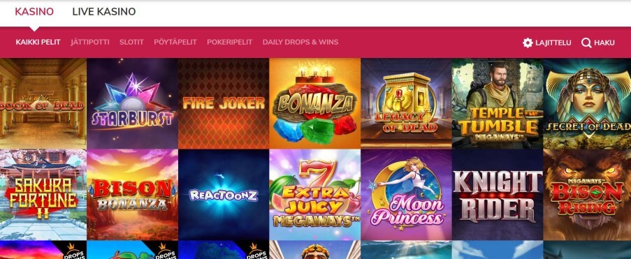 Vinneri Casino pelit