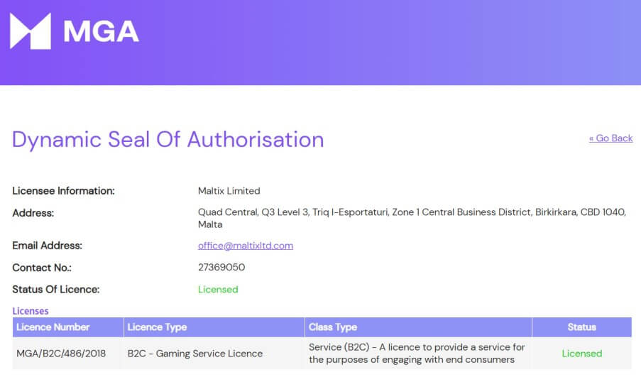 Zulabet Casino lisenssi