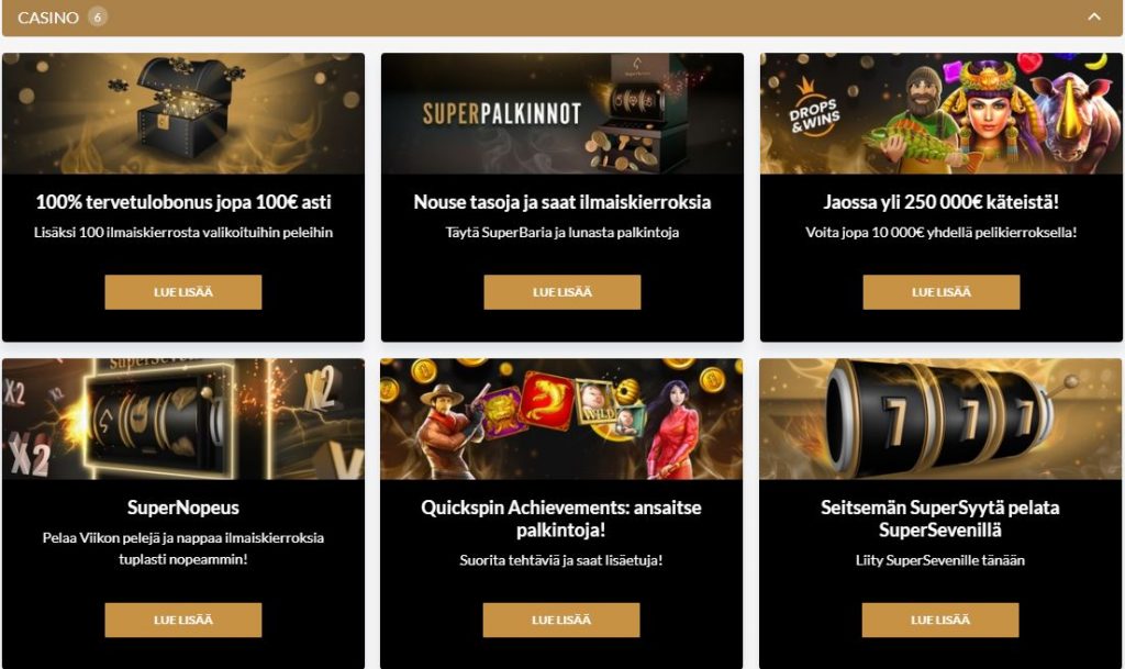 SuperSeven Casino tarjoukset