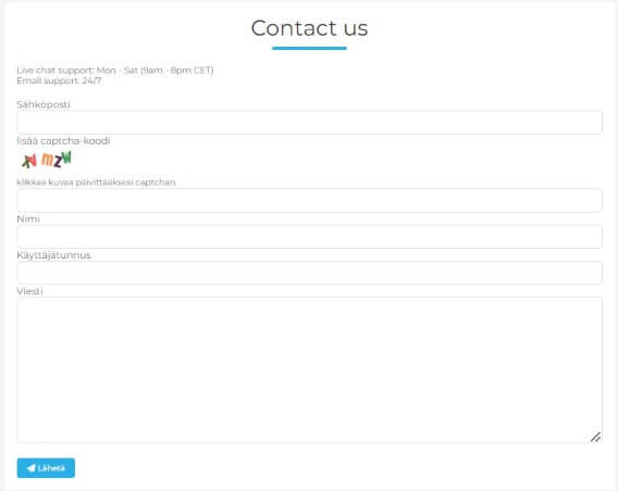 Wolfy Casinon asiakaspalvelu