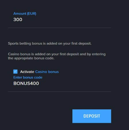 Mozzart Casino talletus