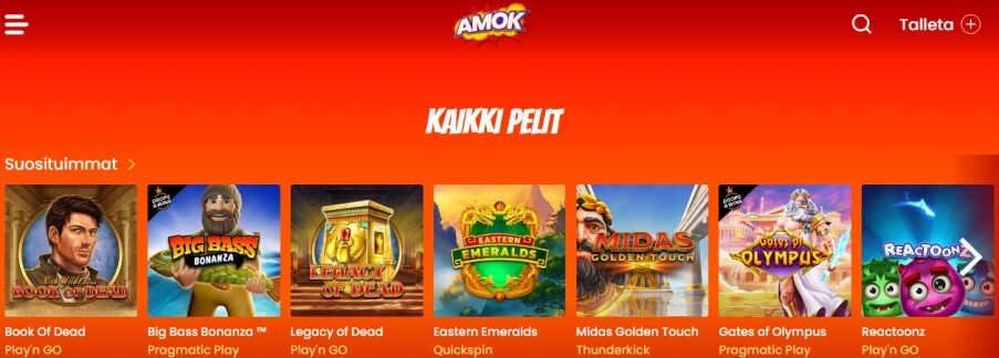 Amok Casino pelit