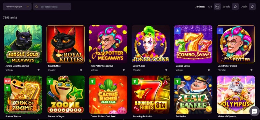 Zoome Casino pelit