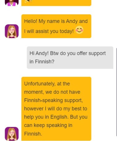 Rolling Slots Casino asiakaspalvelusta