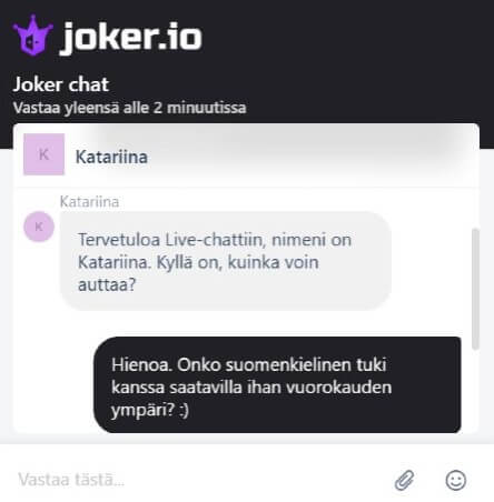Joker.io Casino asiakaspalvelusta