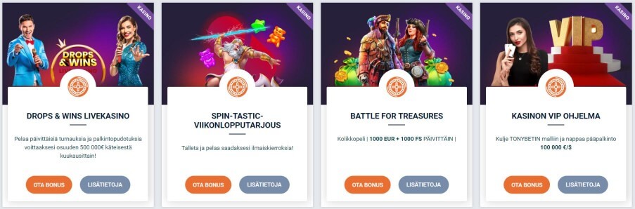 TonyBet Casino kampanjat