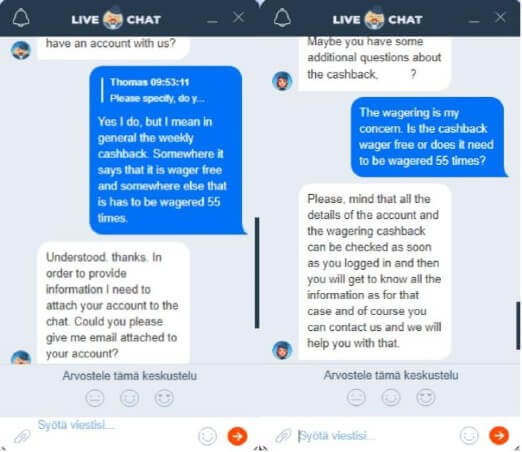 Mr.Bet Casino asiakaspalvelusta