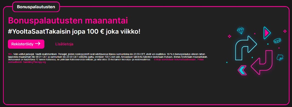 Spinyoo Casino viikoittaiset palautukset