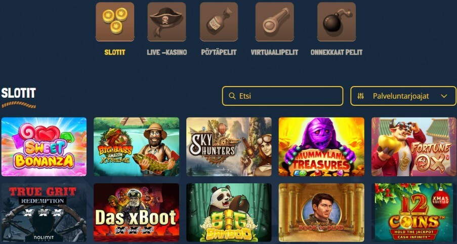 Treasure Spins Casino pelit
