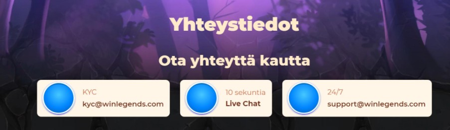 WinLegends Casino asiakaspalvelusta