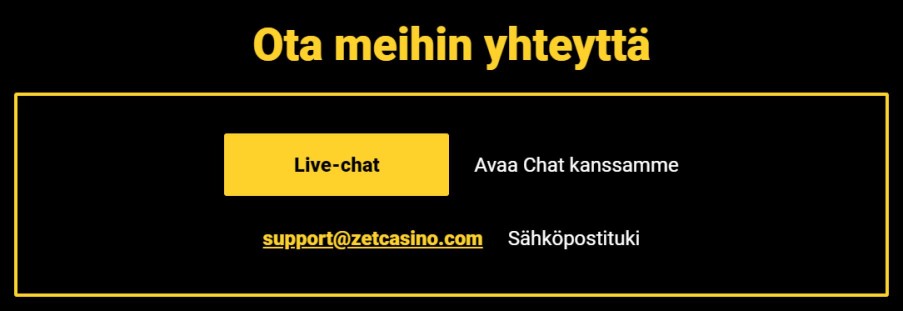 Zet Casinon asiakaspalvelu