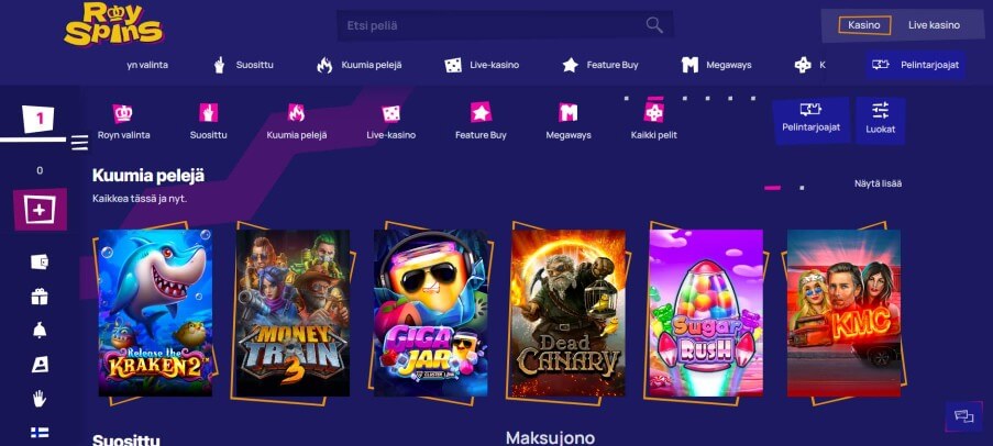 RoySpins Casino pelit