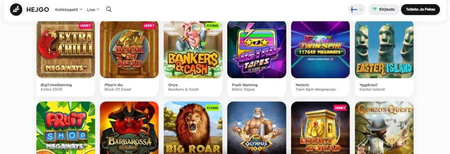 Hejgo Casino kolikkopelit