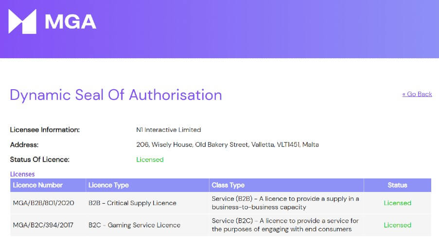 Maneki Casinon lisenssi