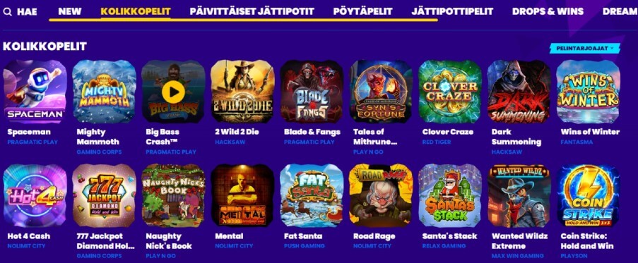 Lightning Casino kolikkopelit