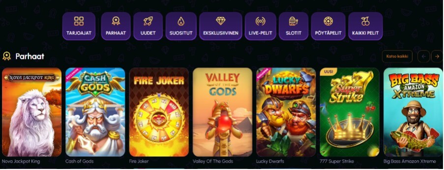 NovaJackpot Casino pelit