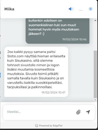 Slotsi Casino asiakaspalvelusta