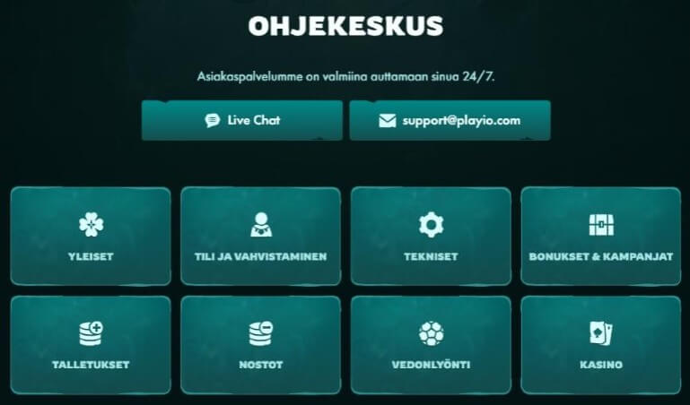 Playio Casinon asiakaspalvelu