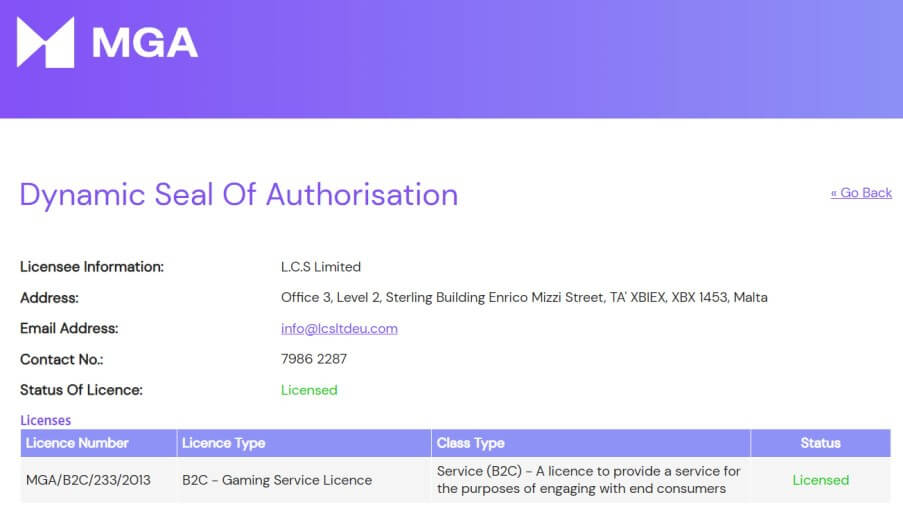 Scarabet Casino lisenssi