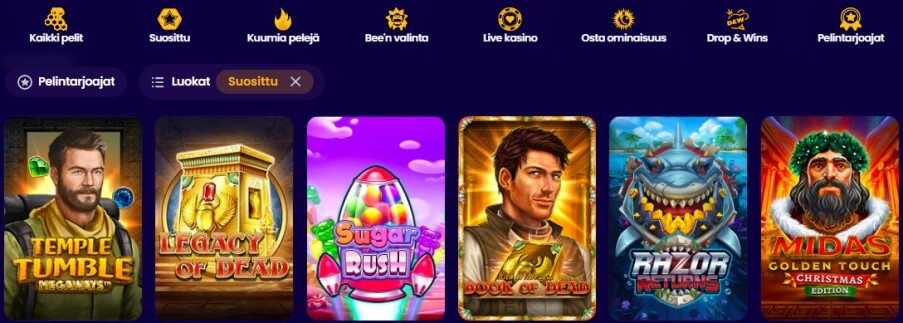 Wazbee Casino pelit