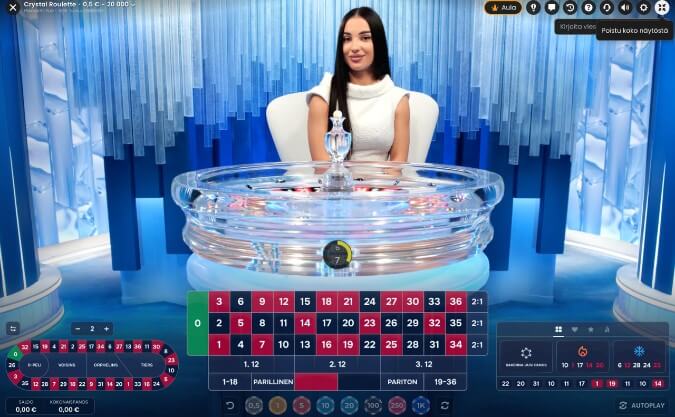 Crystal Roulette pelinäkymä Crystal Roulette pelinäkymä