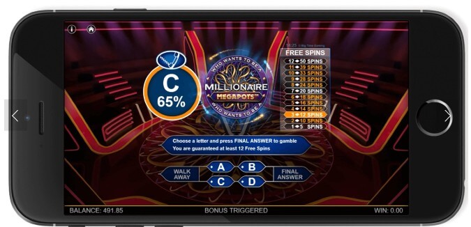 Millionaire Megapots bonustoiminto Millionaire Megapots bonustoiminto