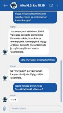 Munkki Kasinon asiakaspalvelu