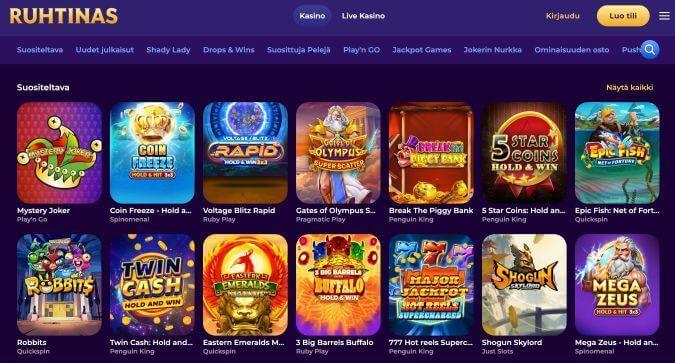 Ruhtinas Casinon pelit