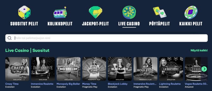 Blingi Casinon livekasino