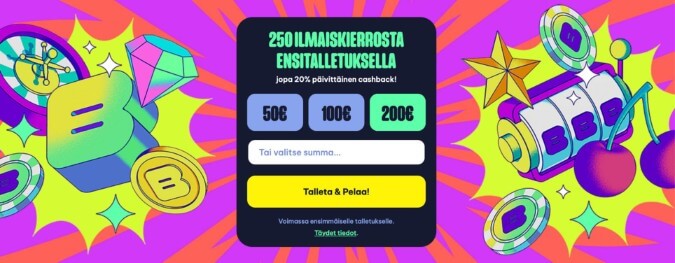 Blingi Casinon tervetuliaiskierrokset