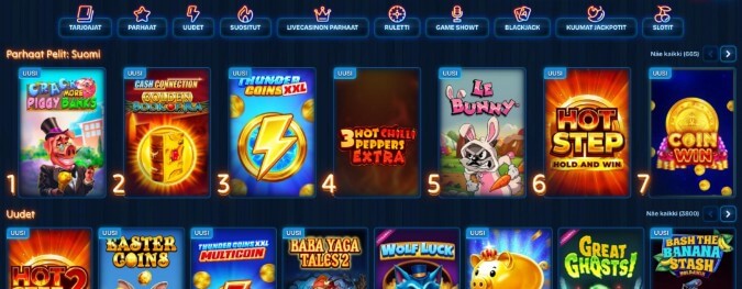 Dudespin Casinon kasinopelit