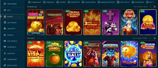 Slotuna Casinon pelit