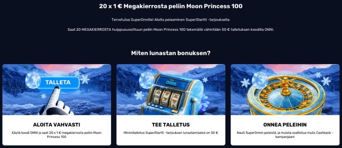 SuperOnni Casinon tervetulobonus