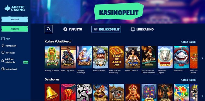 Arctic Casino pelit