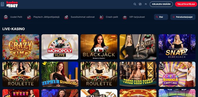 Kudosbet live casino