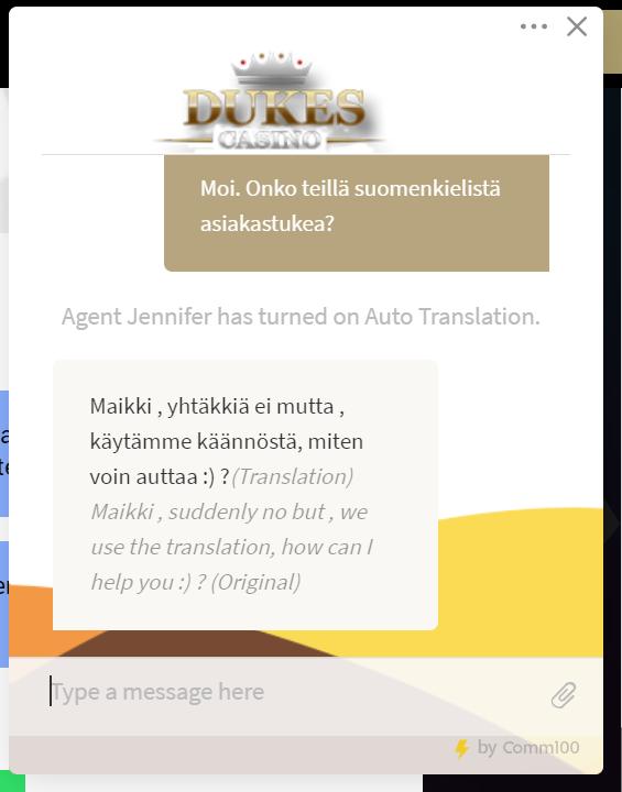 Dukes Casino Support